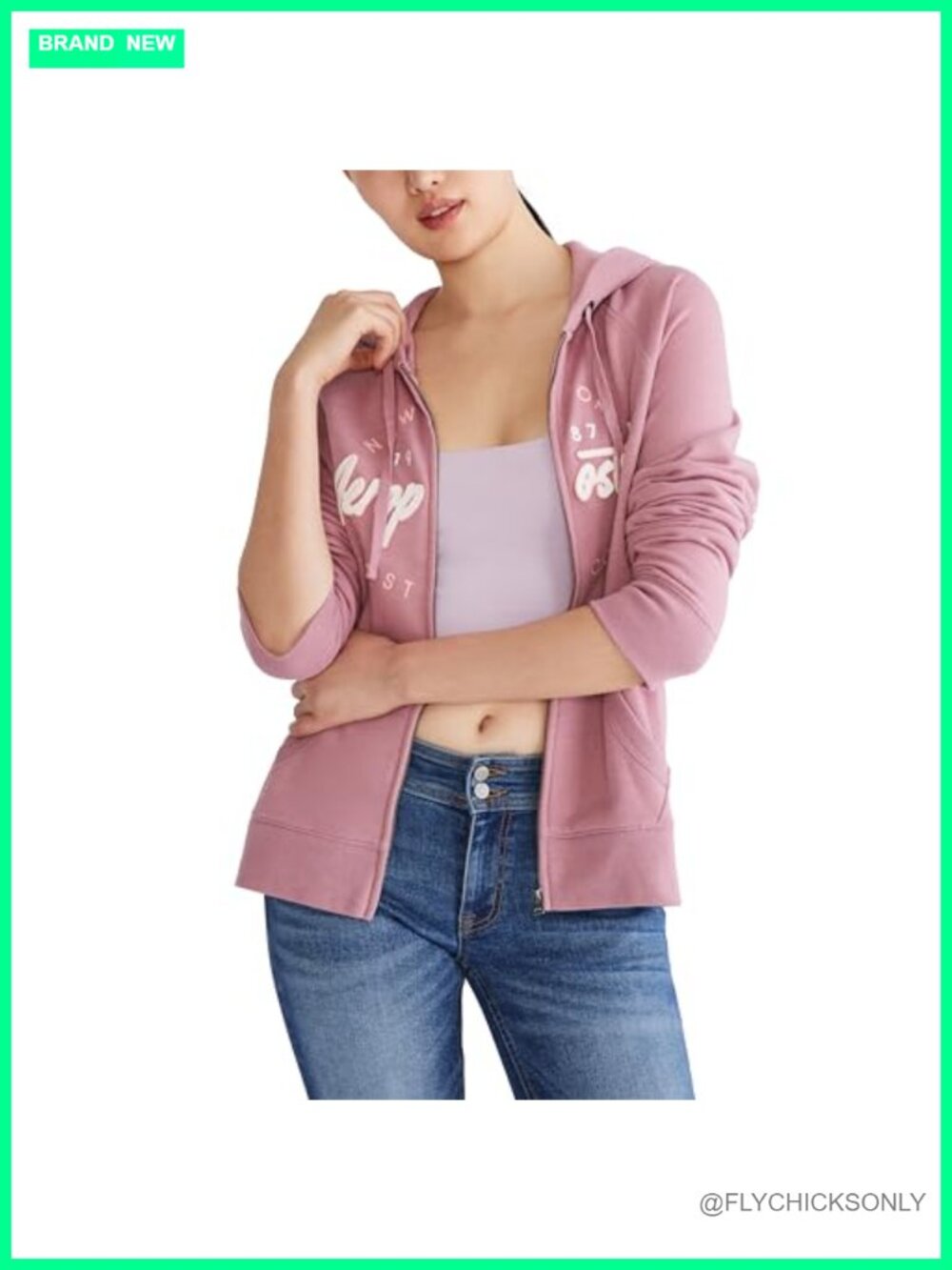 AEROPOSTALE Fleece Full Zip Hoodie Womens Relaxed Fit Logo